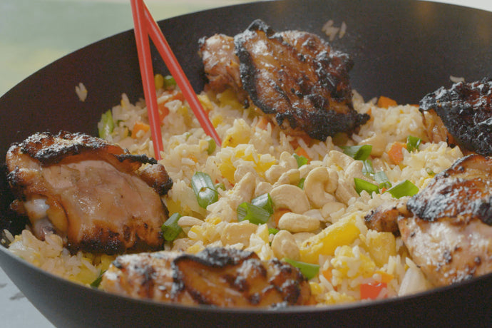 Grilled Chicken over Pineapple Fried Rice