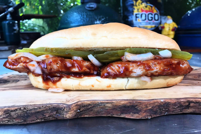 Homemade McRib on the grill