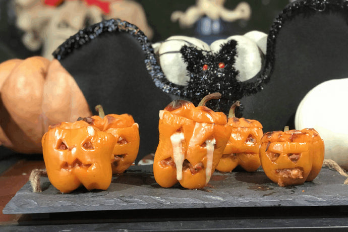 Stuffed Jack-O-Lantern Peppers