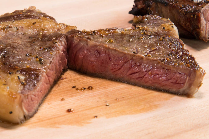 Sous Vide Ribeye Steak seared in Cast Iron Skillet