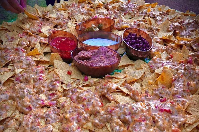 Super Bowl Smoked Queso Nacho Table