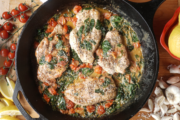 Grilled Creamy Tuscan Chicken for Valentine’s Day!