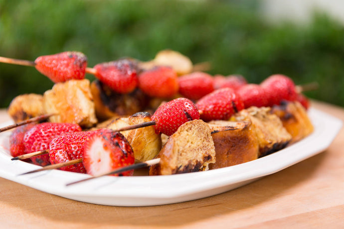 French Toast Skewers with Grilled Strawberries
