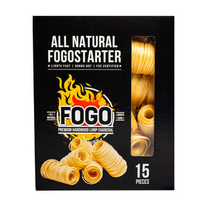 FOGO Premium Hardwood Lump Charcoal With 30 Natural Fire Starters – Aspen Wood & Vegetable Wax, Easy Light