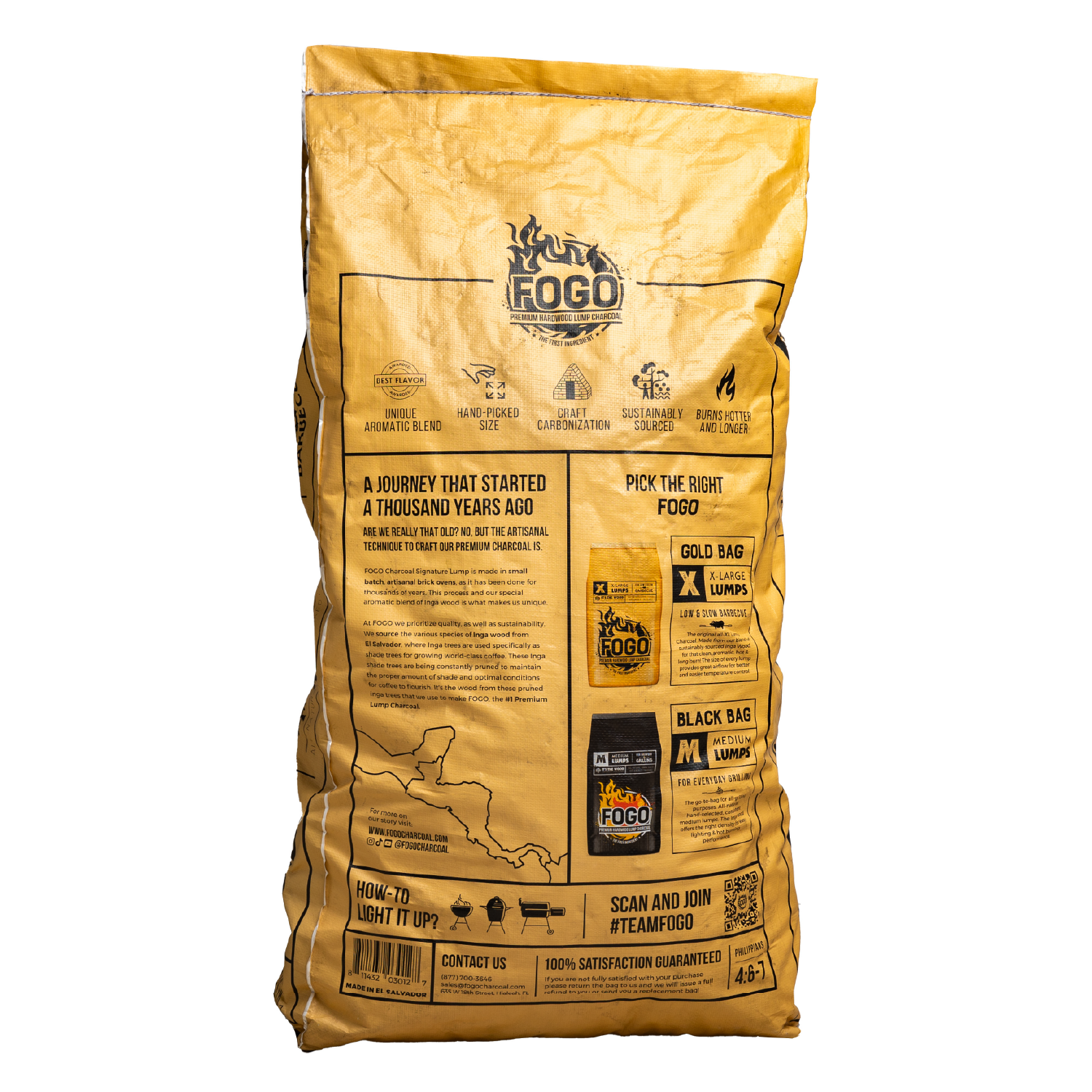 FOGO Super Premium (Gold Bag) Lump Charcoal - 35LBS – FogoCharcoal.com