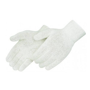 Reversible Natural White Cotton/Polyester Knit Gloves