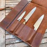 FOGO Leather Chef Knife Roll (for 5 knives)