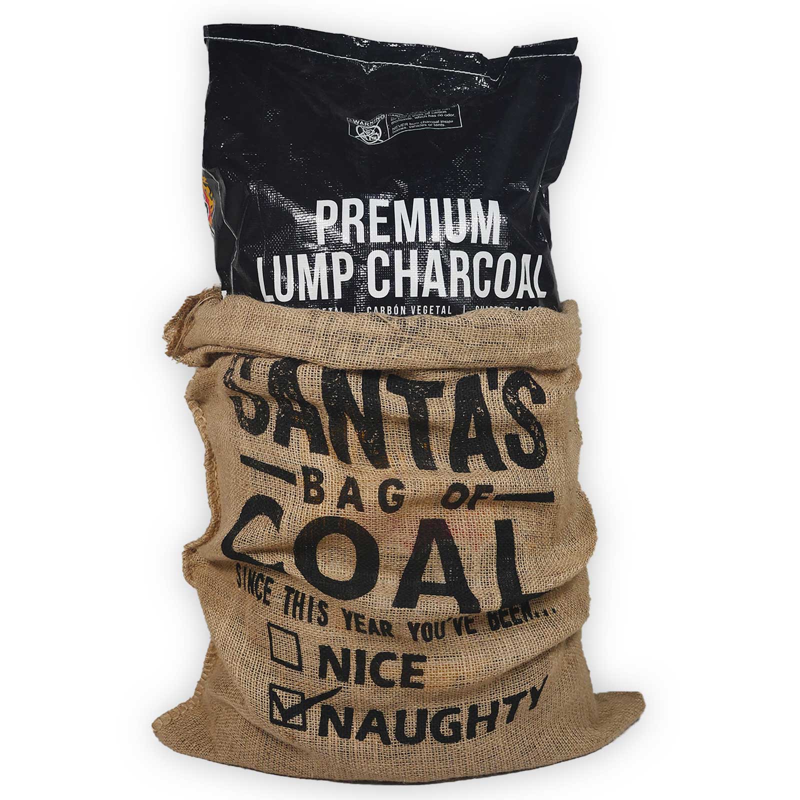 Santa Bag of Coal bundle with Premium Black Bag