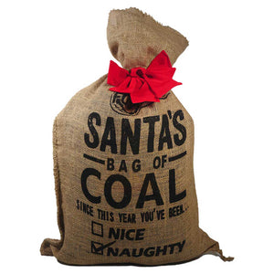 Santa Bag of Coal bundle with Premium Black Bag